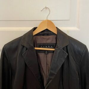 Siena Studio Authentic Black Leather Jacket Size 8